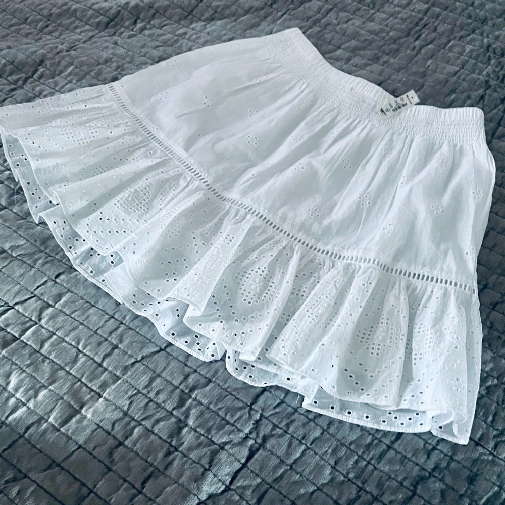 Madewell cotton eyelet skirt